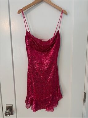 Lucy in the Sky Hot Pink Sequin Dress, NEW, Size XS